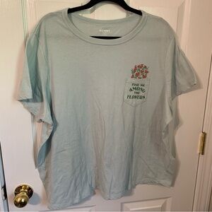 Old Navy xxl everywear short sleeve t shirt with pocket light mint green